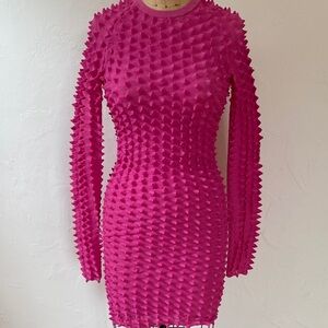 NWOT Hot Pink Textured Women's mini Dress from H&M . Size XS
